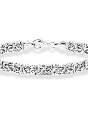 Italian 925 Sterling Silver Byzantine Bracelet for Women